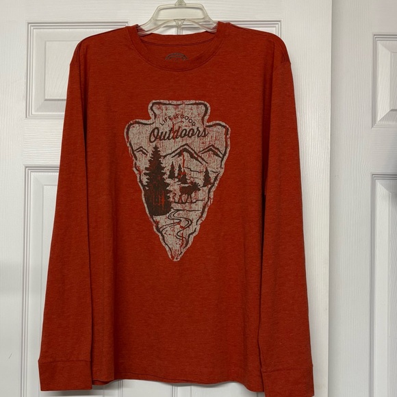 Life Is Good Classic Fit Outdoors Arrowhead Moose Long Sleeve T-shirt Sz L - Picture 1 of 3